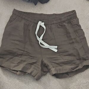 Roots Linen Casual Green Women's Shorts